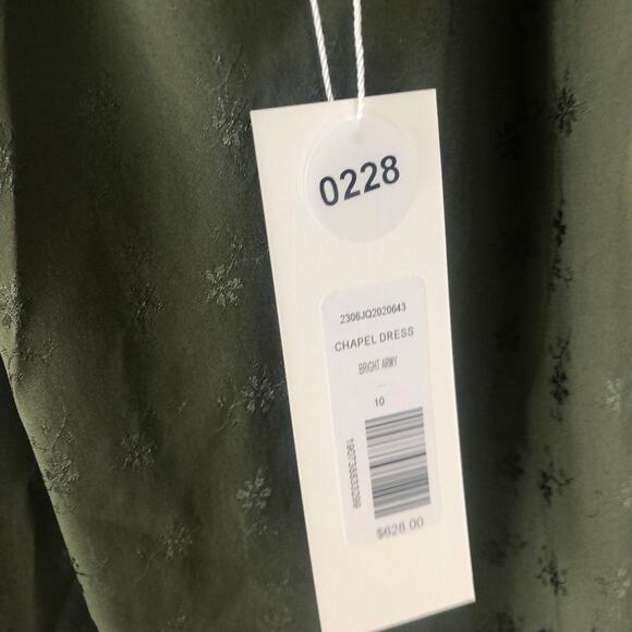 Veronica Beard Womens Chapel Dress Bright Army Green Size 10 NWT - Picture 11 of 11